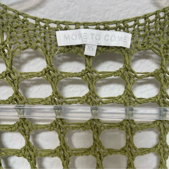More to Come Malya Tie Cardigan Green Crochet Size XS - Picture 4 of 5